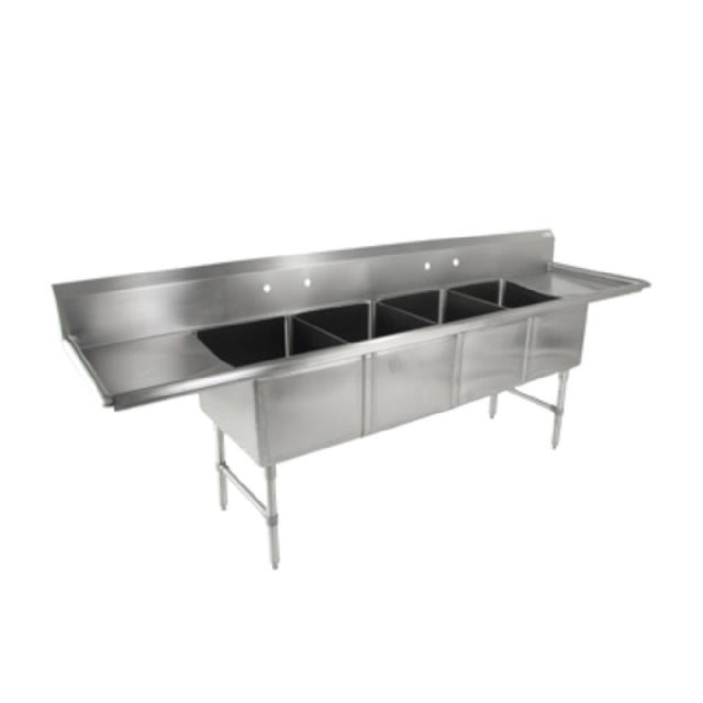 John Boos 4B18244-2D18 "B" Series Sink 4-compartment 111"W X 29-1/2"D X 44"H Overall Size