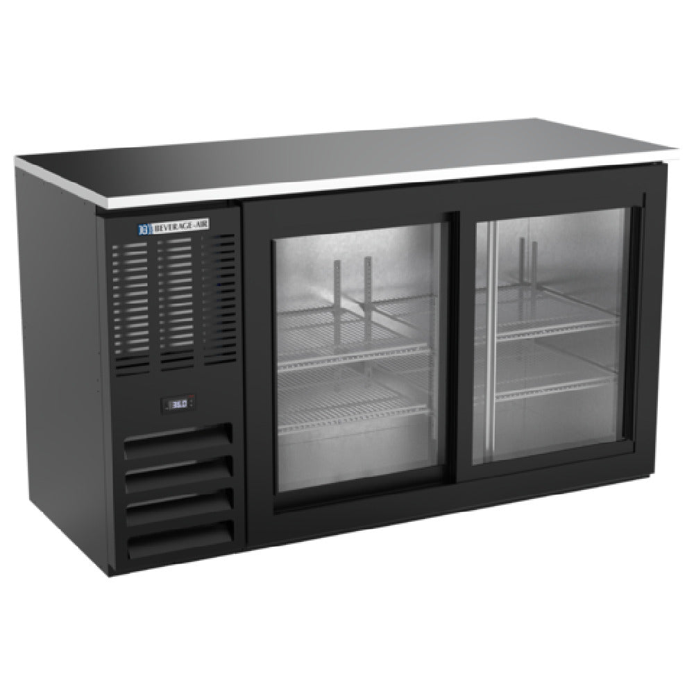Beverage Air BBN58HC-GS-B - Refrigerated Back Bar Storage Cabinet, Two-section, 58"W X 25-1/4"D X 34"H