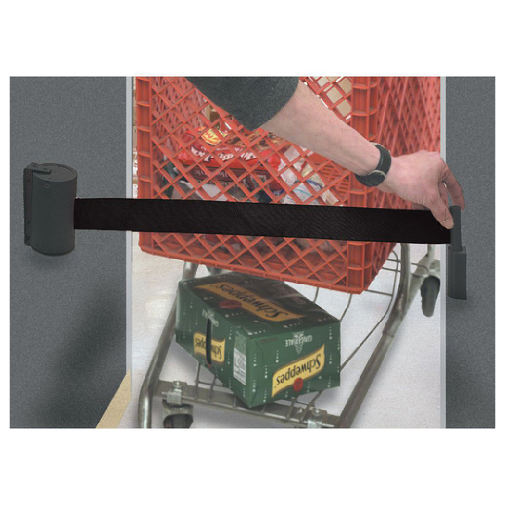 Hubert 21053 - Checkout Lane Barrier Kit, 7' Belt, Retractable