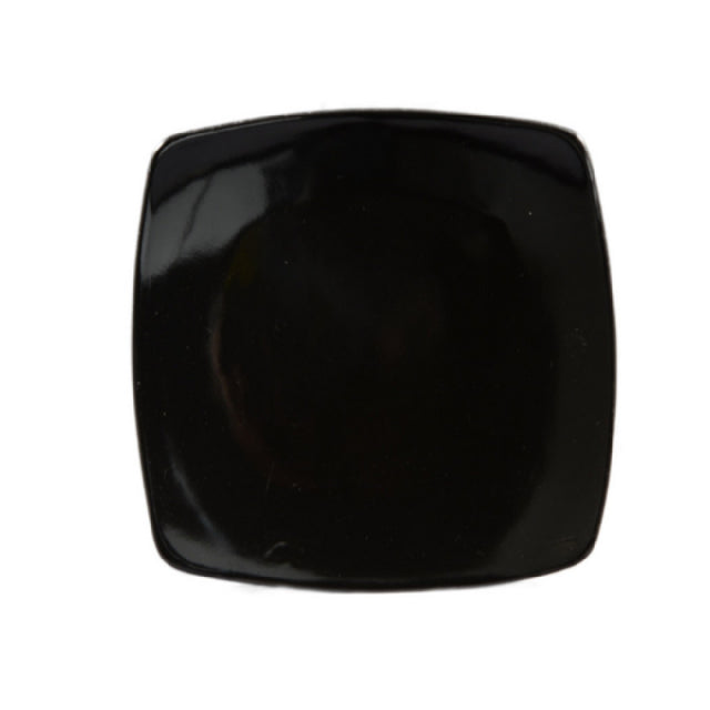CAC China R-FS8-BLK Clinton Plate 8-7/8"L X 8-7/8"W X 3/4"H Square