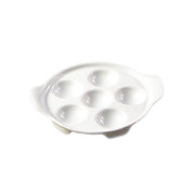 CAC China ESD-8 Escargot Dish 8-1/2"L X 7-1/4"W X 1-1/4"H Round