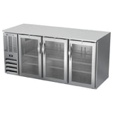 Beverage Air BB72HC-G-S - Refrigerated Back Bar Storage Cabinet, Three-section, 72"W X 30-3/8"D X 34"H