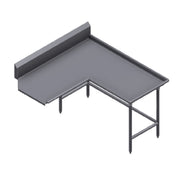 Winholt CDT-14-I-120L Island Clean Dish Table Left To Right 9" High Backsplash With 2" 45⁰ Return
