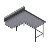 Winholt CDT-16-I-144L Island Clean Dish Table Left To Right 9" High Backsplash With 2" 45⁰ Return