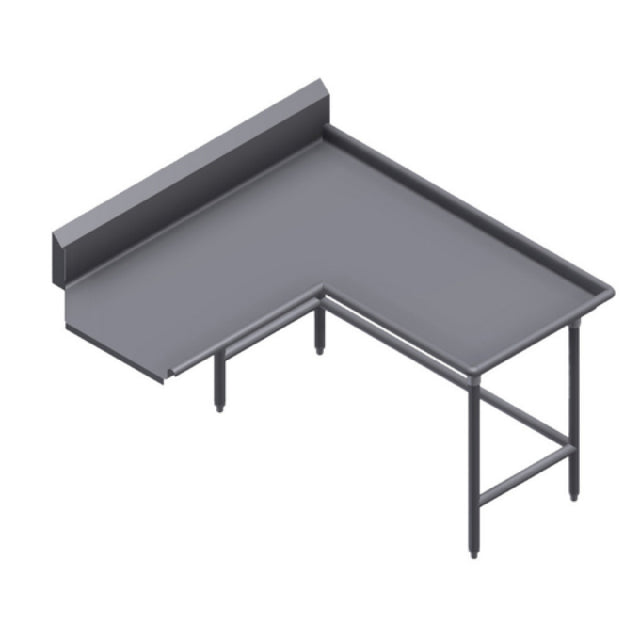 Winholt CDT-14-I-72L Island Clean Dish Table Left To Right 9" High Backsplash With 2" 45⁰ Return