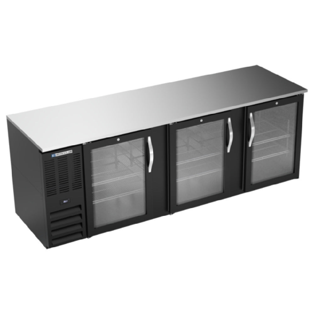 Beverage Air BB94HC-G-B - Refrigerated Back Bar Storage Cabinet, Three-section, 94"W X 30-3/8"D X 34"H