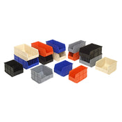 Quantum SSB443CS_ORANGE - Stackable Shelf Bin, 8-1/4"W X 14"L X 7"H, Autoclavable Up To 250°F