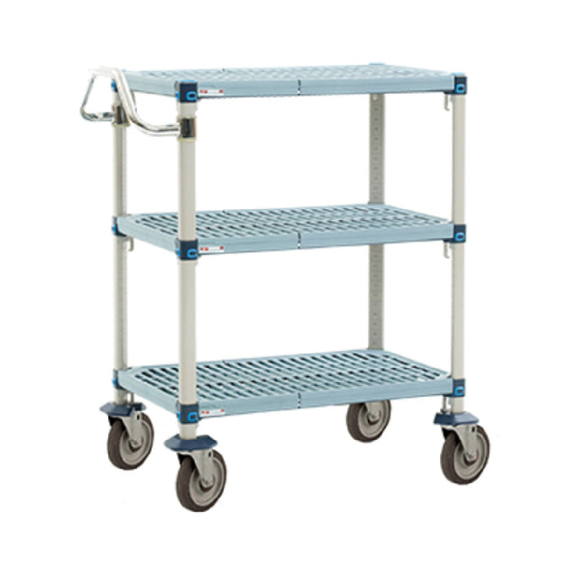 Metro MQUC1830G-35 MetroMax® Q Utility Cart 18"W X 30"D X 40"H (3) Open Grid Polymer Mat Shelves