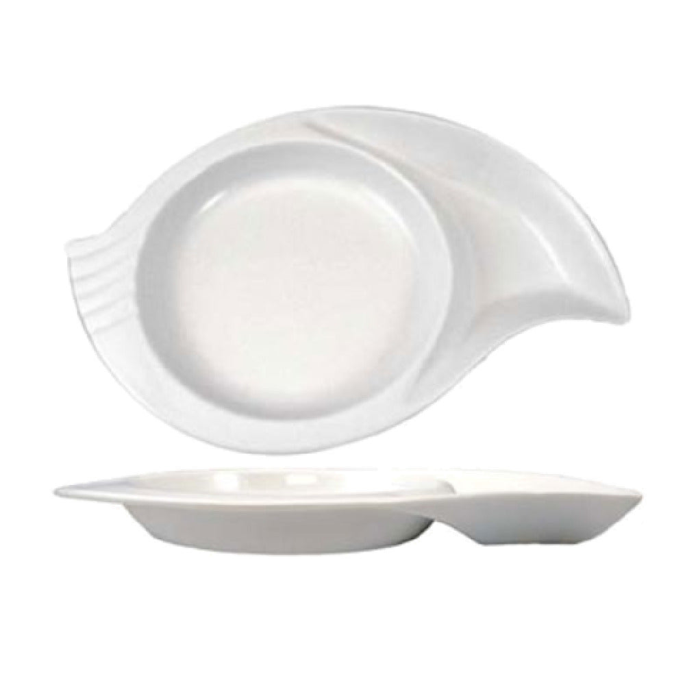 International Tableware SN-16-EW Snail Plate 10-1/2" Dia. 2-compartment
