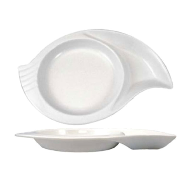 International Tableware SN-16-EW Snail Plate 10-1/2" Dia. 2-compartment