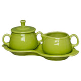 Steelite HL821332 Sugar & Cream Tray Set Includes: (1) 7-3/4 Oz. Sugar Bowl With Lid & Handles