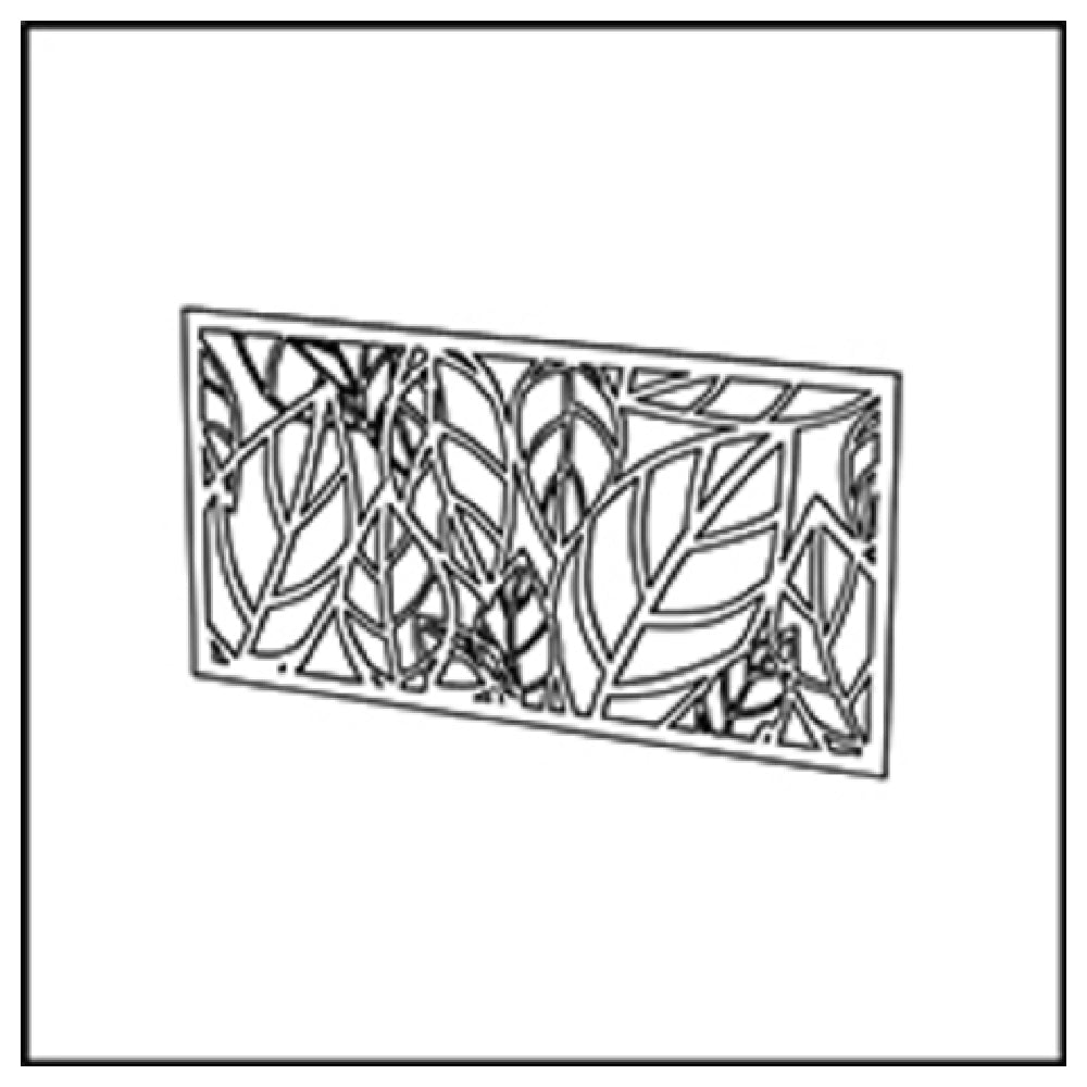 BauscherHepp VE-38024 Venta® Metal Panel With Cut-out Decor "LEAF" To Cover The Front Of The Buffet Table