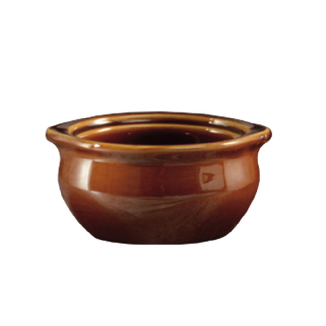 CAC China OC-12-BWN Onion Soup Crock 12 Oz. 5" Dia. X 2-3/8"H