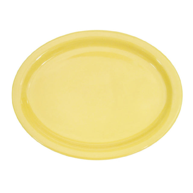 CAC China L-13NR-Y Las Vegas Platter 11-1/2"L X 9"W X 1"H Oval