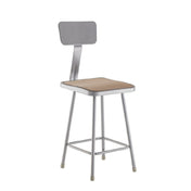 National Public Seating 6324B NPS® 24" Heavy Duty Steel Stool With Backrest Contoured Square Seat