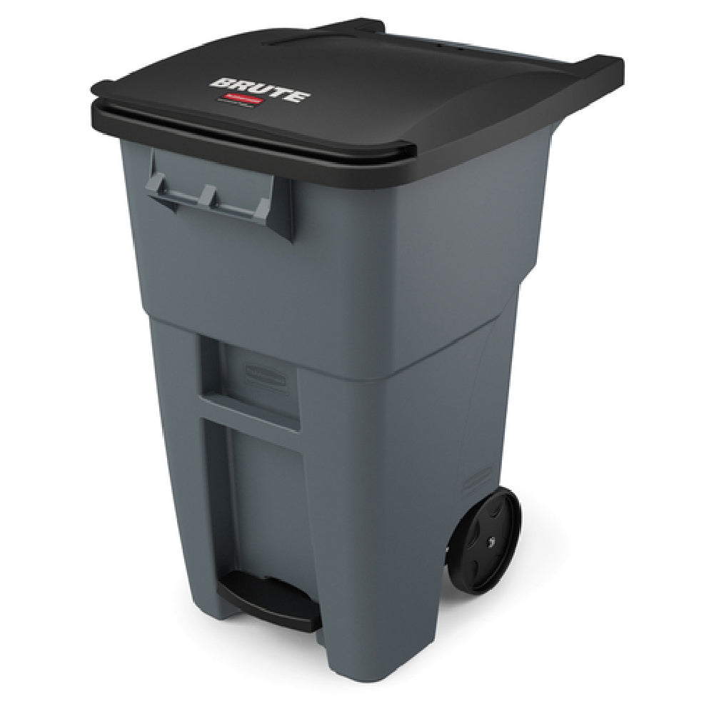 Rubbermaid 1971956 BRUTE® Step-On Rollout Container 50 Gallon Capacity With Hinged Lid