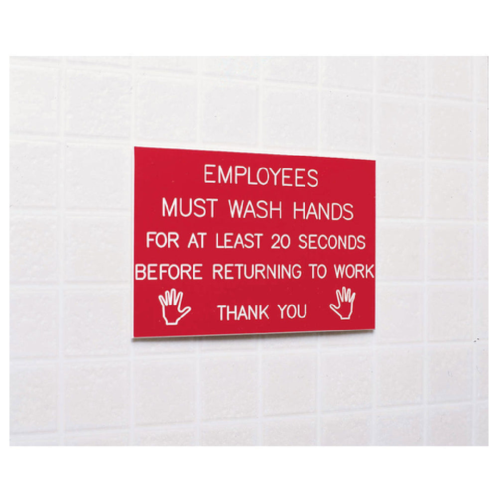 Hubert 27679 - Sign, "Employees Must Wash Hands", 6" X 4"H