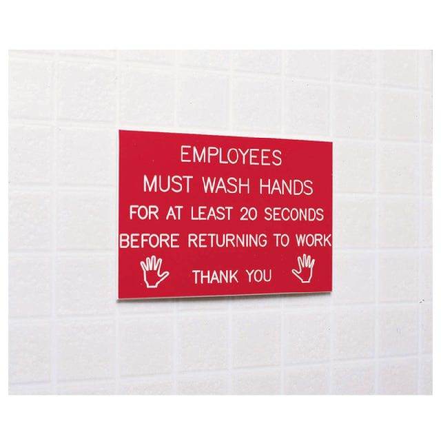 Hubert 27679 - Sign, "Employees Must Wash Hands", 6" X 4"H