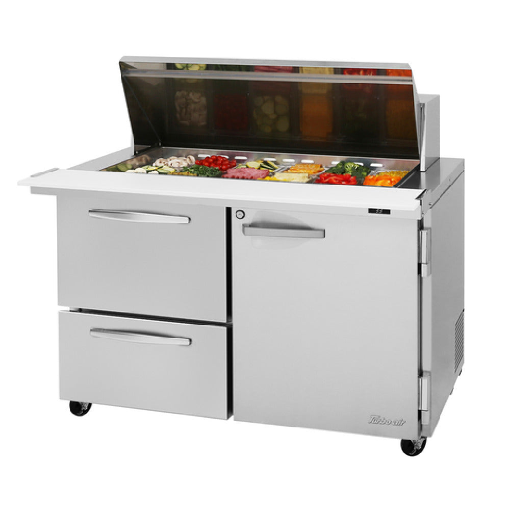 Turbo Air PST-48-18-D2R(L)-N PRO Series Mega Top Sandwich/Salad Prep Table Two-section