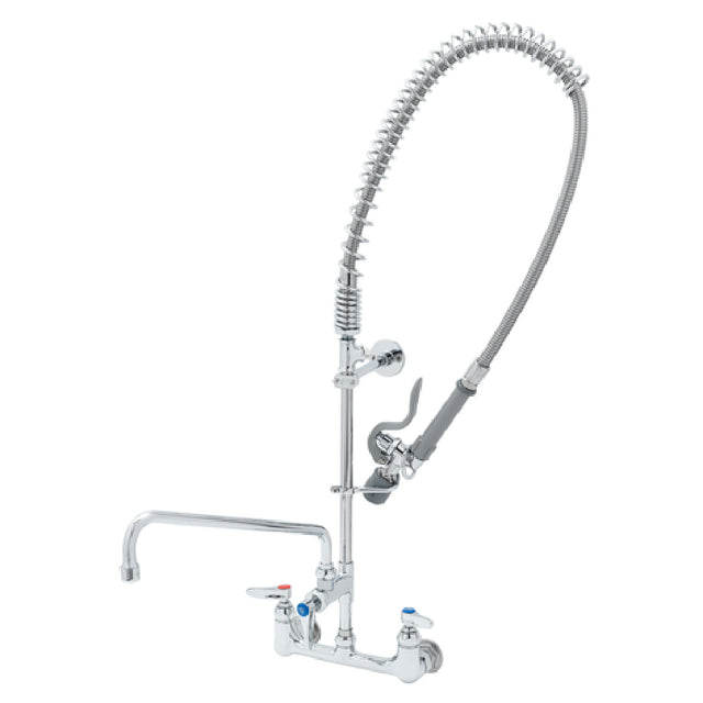T&S Brass B-0152-14-CRBCT EasyInstall Pre-Rinse Unit 8" Wall Mount Add-on Faucet 14" Swing Nozzle With Stream Regulator