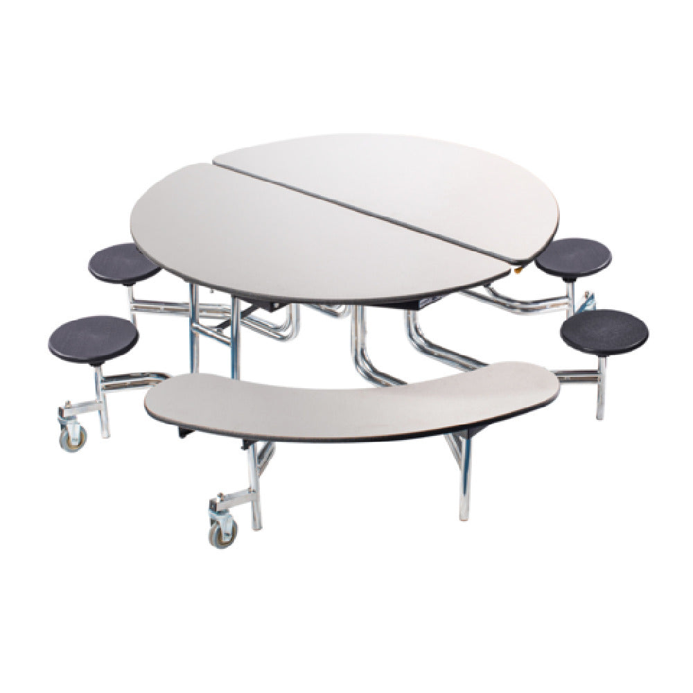 National Public Seating MTR60SB NPS® Mobile Cafeteria Table With Stools And Benches