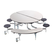 National Public Seating MTR60SB NPS® Mobile Cafeteria Table With Stools And Benches