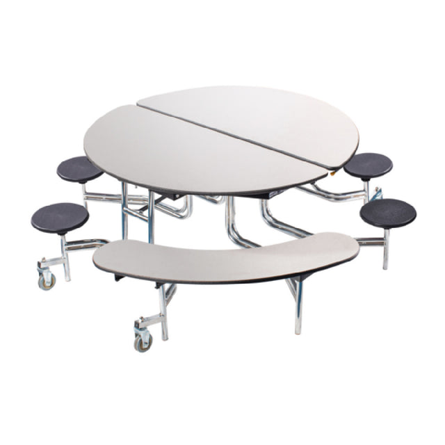 National Public Seating MTR60SB NPS® Mobile Cafeteria Table With Stools And Benches