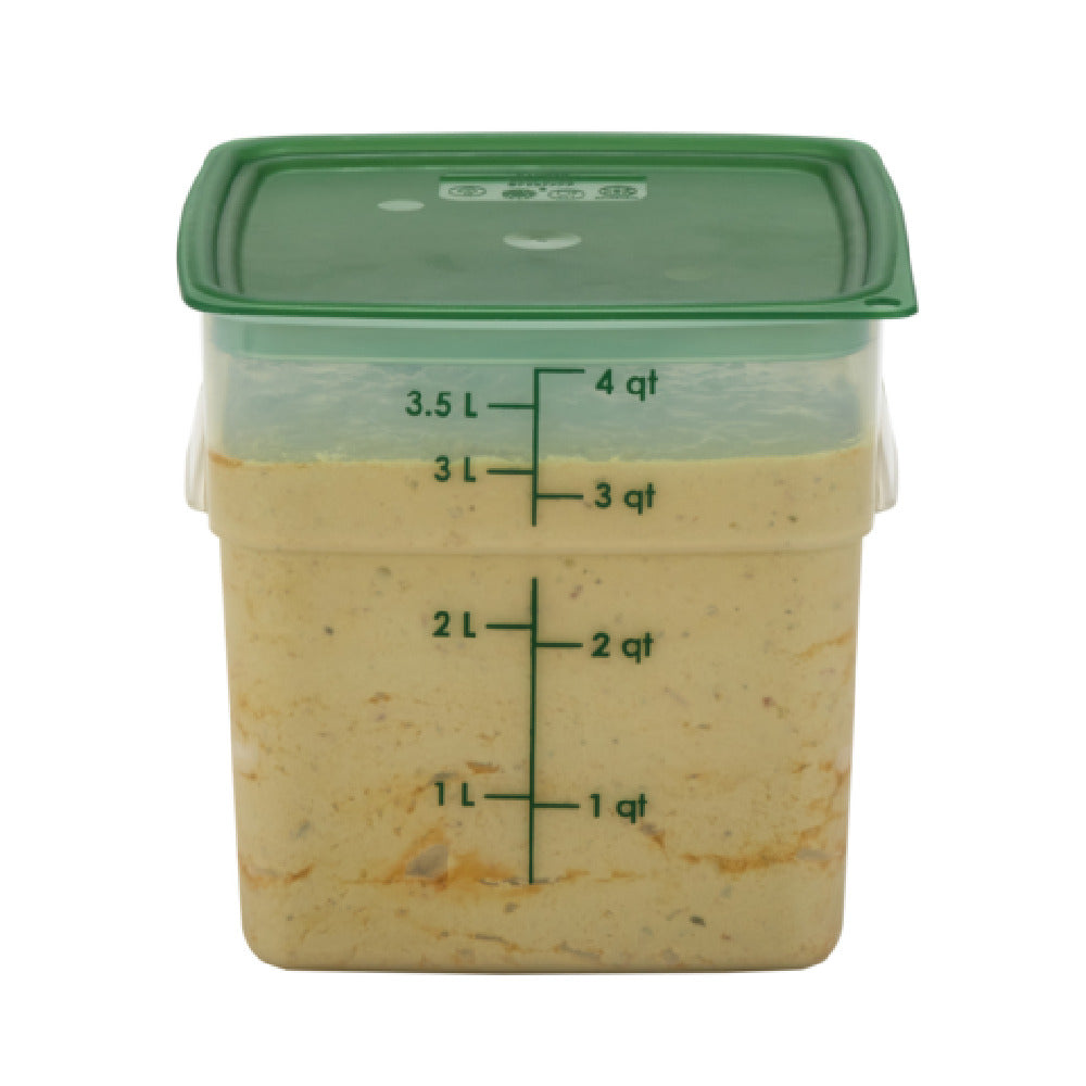 Cambro 4SFSPROPP190 CamSquare® FreshPro Food Container 4 Qt. 7.5"L X 7.5"W X 7.2"H