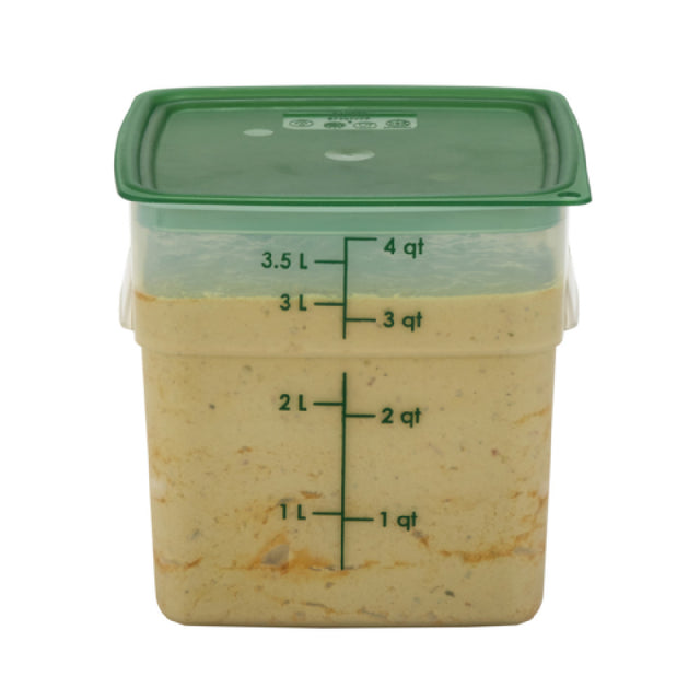 Cambro 4SFSPROPP190 CamSquare® FreshPro Food Container 4 Qt. 7.5"L X 7.5"W X 7.2"H