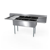 NBR Equipment 3SG-151514LR15 Economy Sink Three-compartment 75"W X 20-1/2"D X 43-3/4"H Overall Size