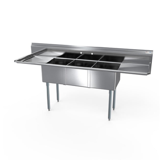 NBR Equipment 3SG-151514LR15 Economy Sink Three-compartment 75"W X 20-1/2"D X 43-3/4"H Overall Size