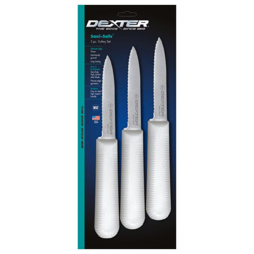 Dexter Russell S104SC-3PCP Sani-Safe® (15453) Paring Knife 3-1/4" Scalloped Edge