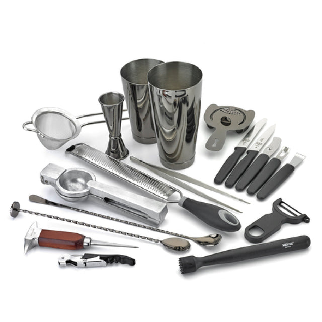 Mercer Culinary M37102BK Barfly® Deluxe Set 18-piece Includes: (1) Cocktail Shaker Set