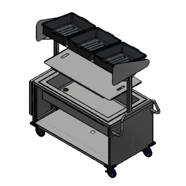 Winholt SS-BC-2748H29-INSULIB-FS18-TOS Mobile Grab & Go Merchandiser Kiosk Cart