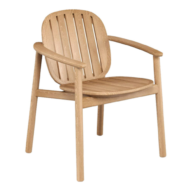 Emuamericas Llc E6052 Twins Stacking Armchair Outdoor/indoor FSC Natural Teak Slats Seat And Back