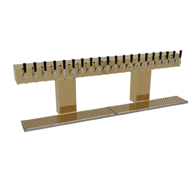 Glastender BRT-20-PBR Bridge Draft Dispensing Tower Countertop (20) Stainless Steel Faucets (handles Not Included)
