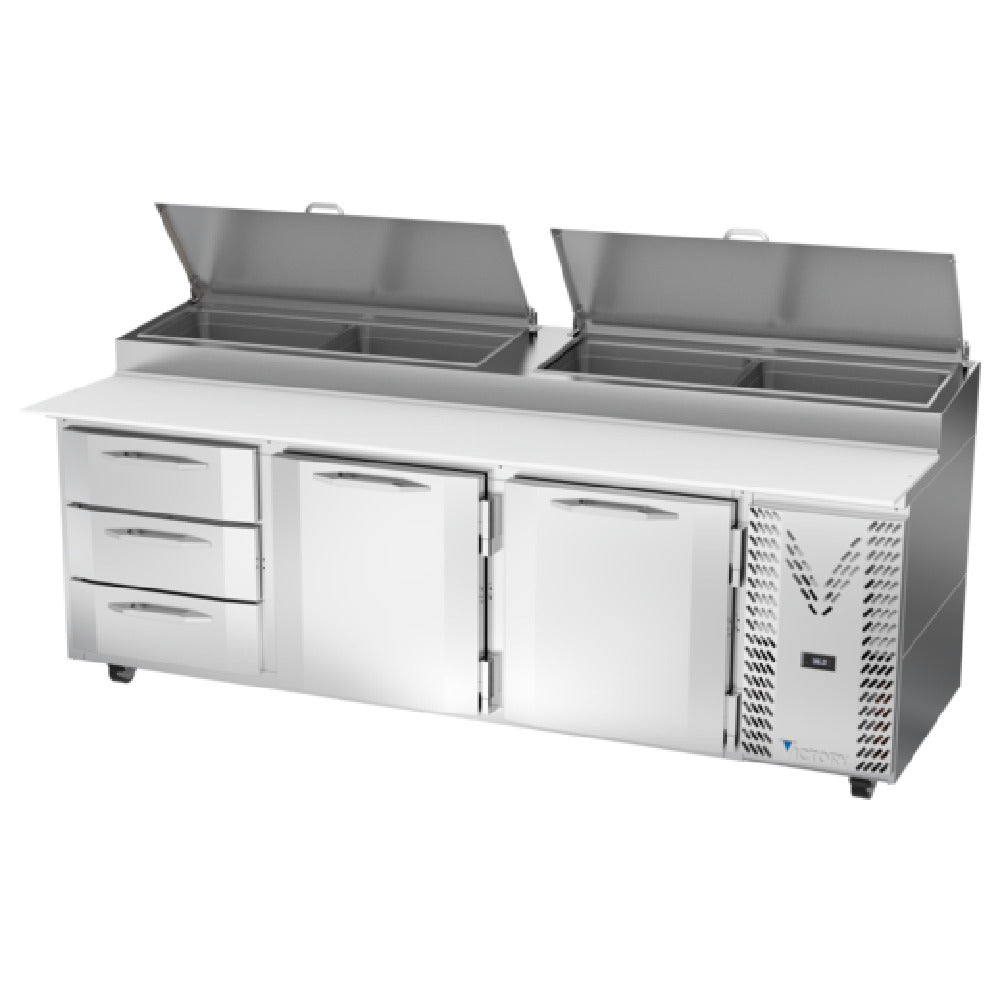 Victory VPPD93HC-3 Pizza Prep Table Powered By V-Core™ Three-section