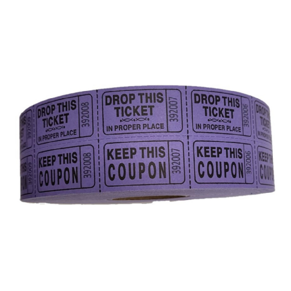 Royal TIC RAF PURPLE - Ticket-Double Raffle Purple, (2,000) Tickets Per Roll (20 Roll Per Case)