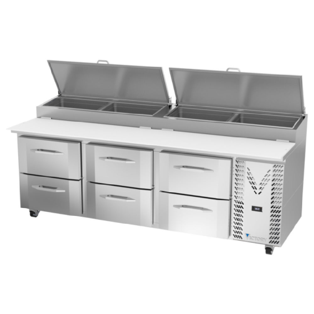Victory VPPD93HC-6 Pizza Prep Table Powered By V-Core™ Three-section