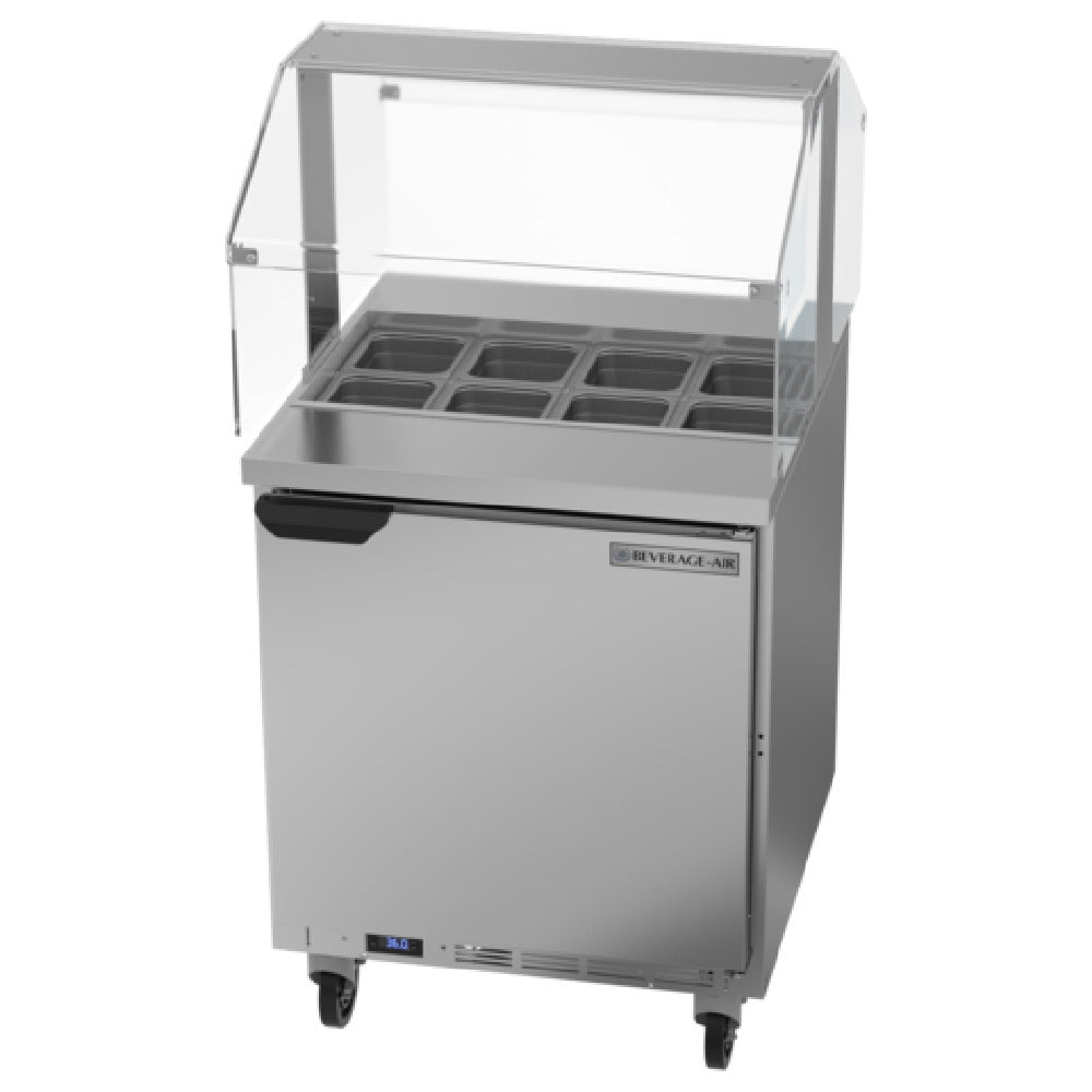 Beverage Air SPE27HC-SNZ Sandwich Top Refrigerated Counter With Sneezeguard One-section