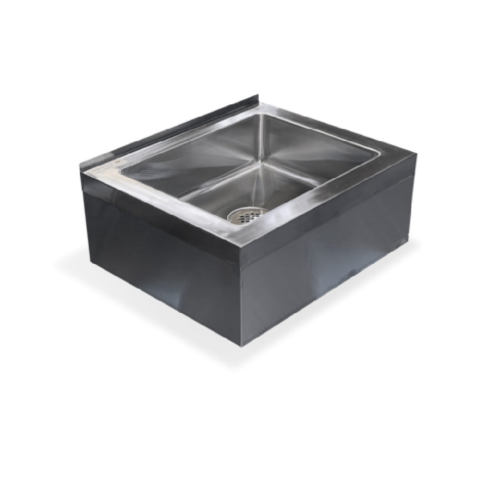 Steel Works Stainless SWFMS-212510 Floor Mop Sink 21" X 25" X 10"H With 20" X 16" X 6" Fabricated Bowl 16ga/304 Stainless Steel