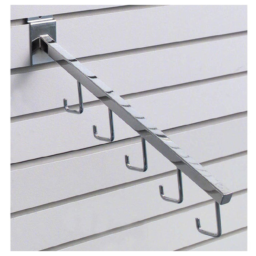 Hubert 75747 - Slatwall Waterfall Hooks, 5-hooks, Downward Angle