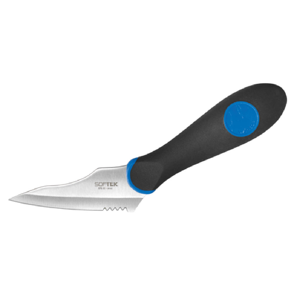 Winco KPR-30 Sof-Tek™ All Purpose Utility Knife 3-1/2" Blade Black And Blue TPR Handle