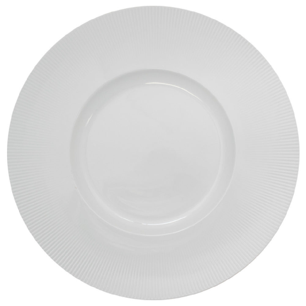 International Tableware SB-210 Plate 12"D Extra Wide Patterned Rim