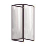 Risch TET 4.25X14 Deluxe Clear Sewn Menu Cover 4-1/4" X 14" Triple Fold-out