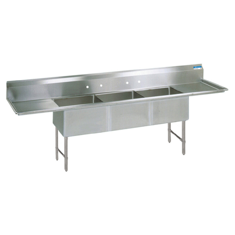 BK Resources BKS6-3-24-14-24TS Sink Three Compartment 123-1/4"W X 29-1/2"D X 44-1/16"H Overall Size