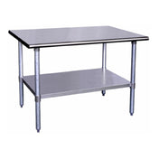 Hubert 28W-056 - Kratos® 430 Stainless Steel Work Table, 30"W X 24"D X 34"H, 18 Gauge Type 430-series Stainless Steel Top
