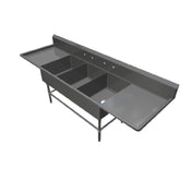 John Boos 43PB244-2D24 Pro-Bowl Sink 3-compartment 123-1/4"W X 29-1/2"D X 44-1/16"H Overall Size