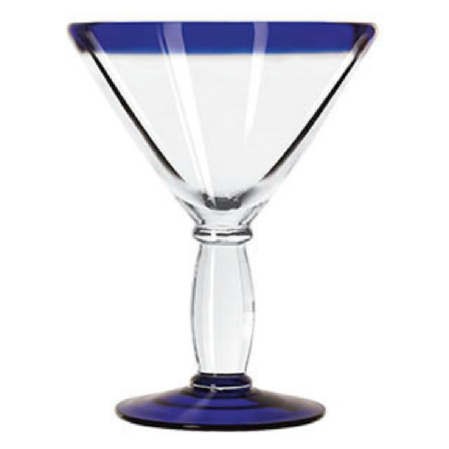 Libbey 92305 Cocktail Glass 10 Oz. With Cobalt Blue Rim And Foot