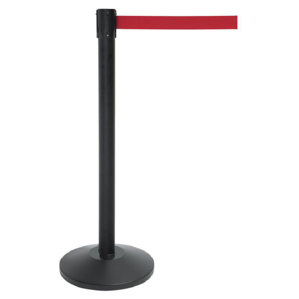 Hubert 48294 - Stanchion, Includes: (1) 40"H Post, (1) 14" Dia. Tapered 30 Lb. Base With Protective Rubber Floor Guards & (1) 7' Red Belt